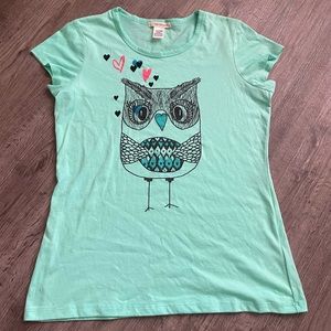 Turquoise owl shirt